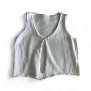 Sleeveless White Knit Top